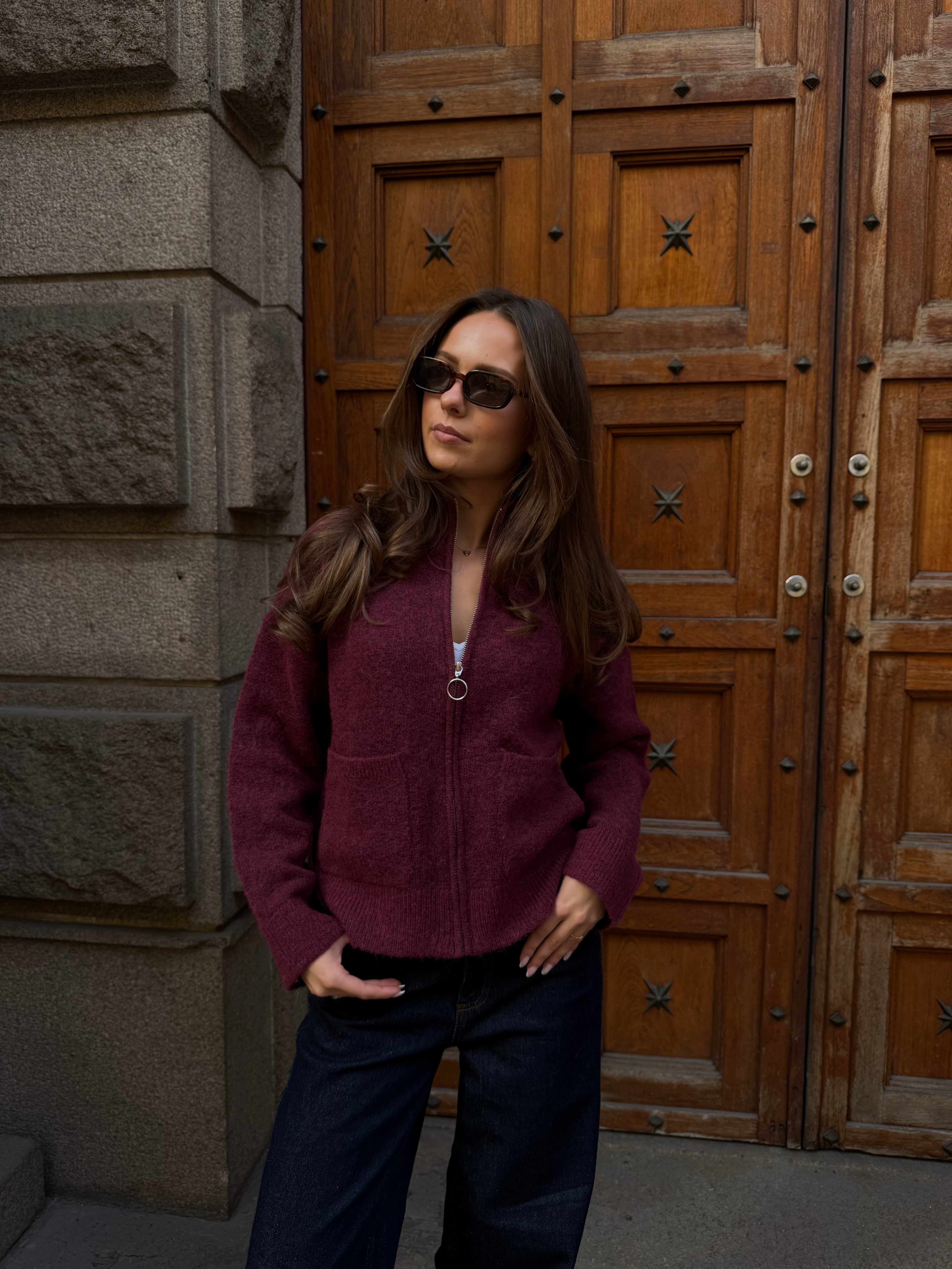 SLWSIA Knitted Cardigan - Tawny Port